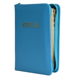 Biblie mica lux turcoaz inchis, Coperta piele naturala
